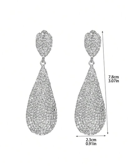 Fashion Glamorous Crystal Earrings Stud Wedding Jewellery