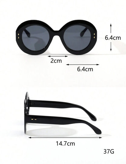 Large Frame Round Black Glasses