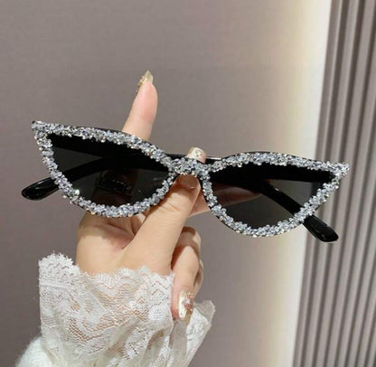 Bling Rhinestone Cat Eye Fashion Glasses/ Candy Color