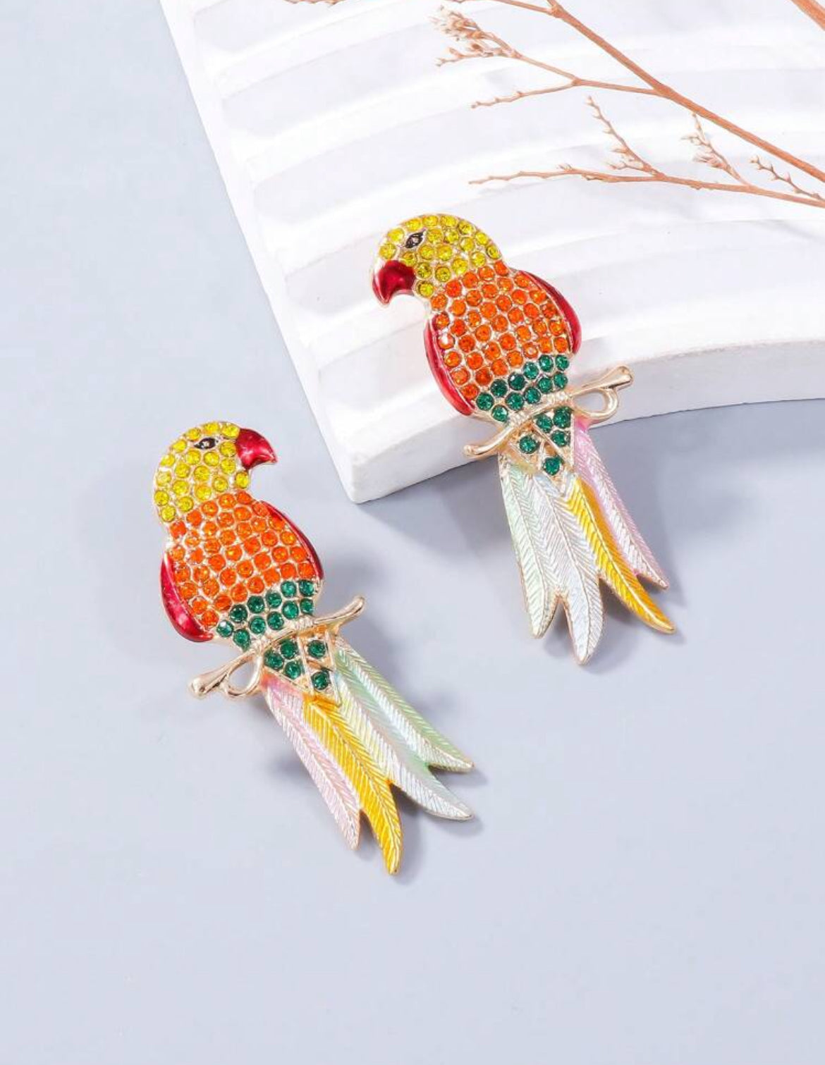 Rhinestone Bird Design Elegant Stud Earrings