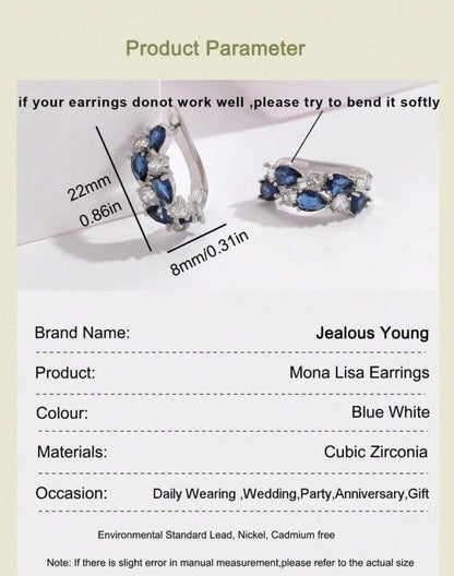 Monalisa Mul Cubic Zirconia Stud Earrings For Women Girl