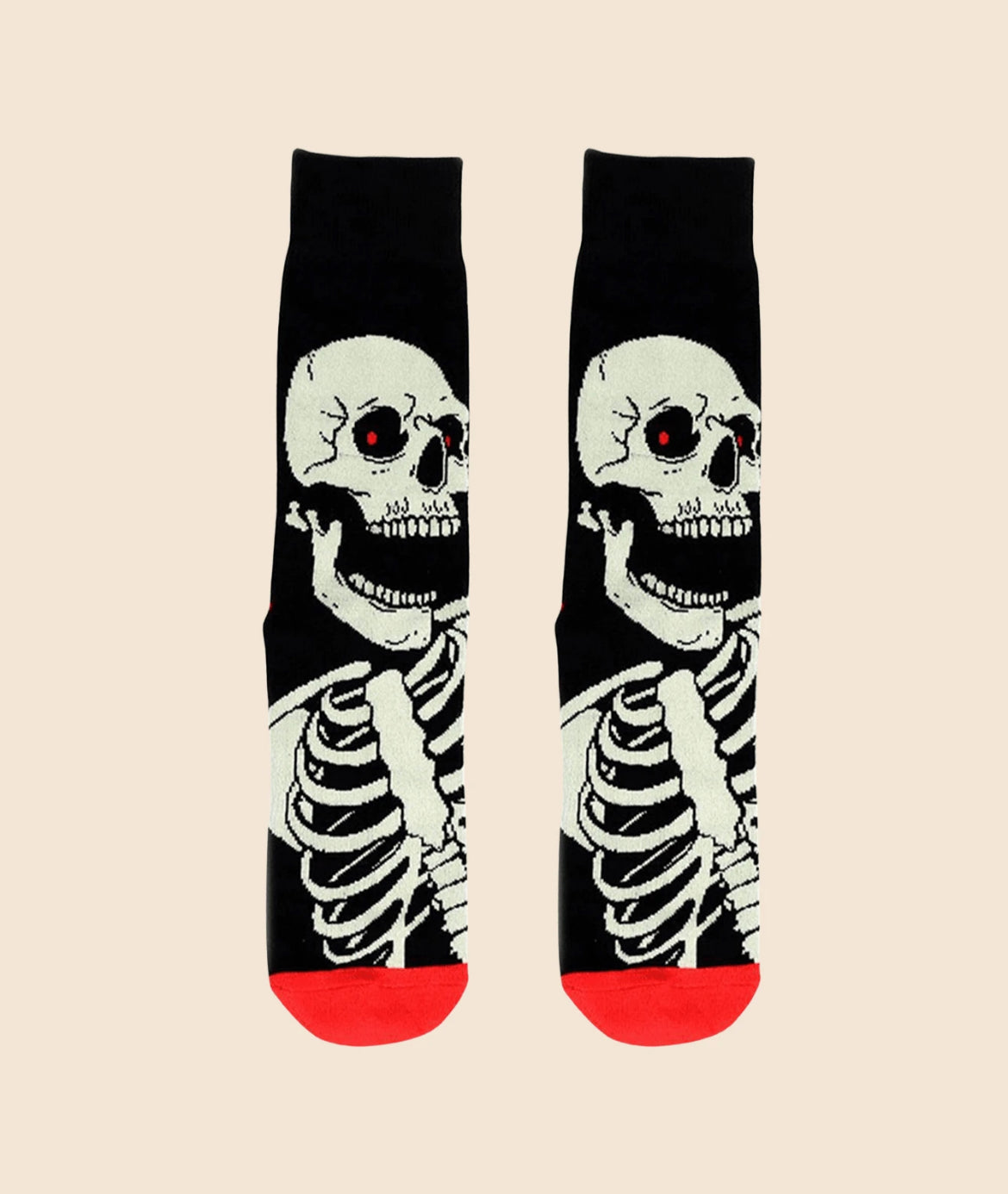 2 Pairs Fun/Horror Patterned Mid-Calf Socks, Suitable for Party and Daily Wear
