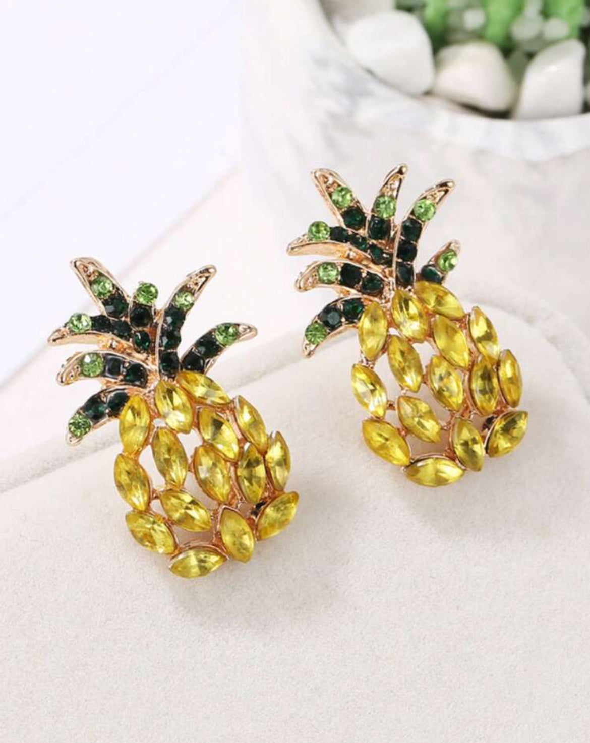 Pineapple Stud Rhinestone Earrings