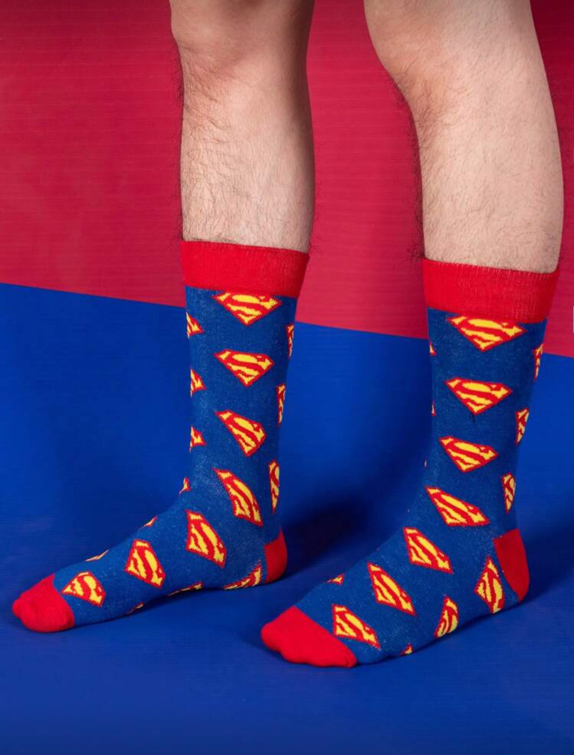 Warner Bros 1Pair Of Superman Printed Hero Super Cartoon Animation Socks