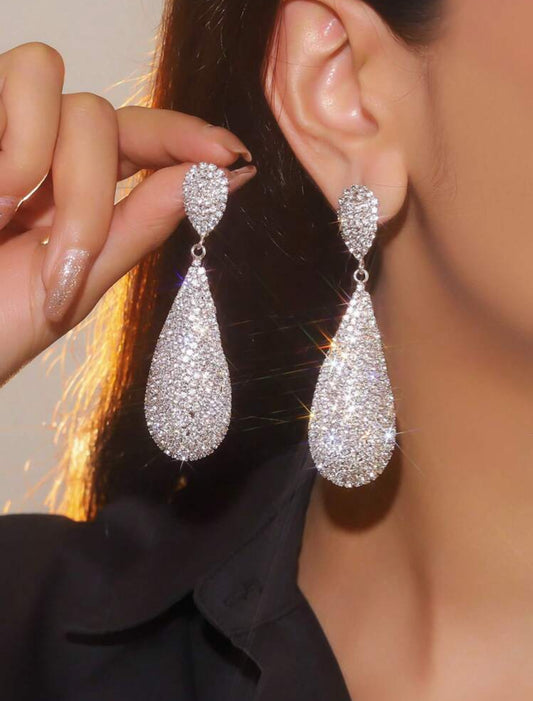 Fashion Glamorous Crystal Earrings Stud Wedding Jewellery