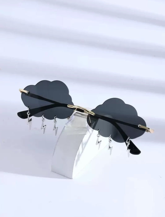 Cloud & Lightning Metal Frameless Dangling Pendant Stylish Fashion Glasses