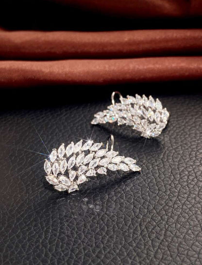 Cubic Zirconia Wing Cuff Earrings