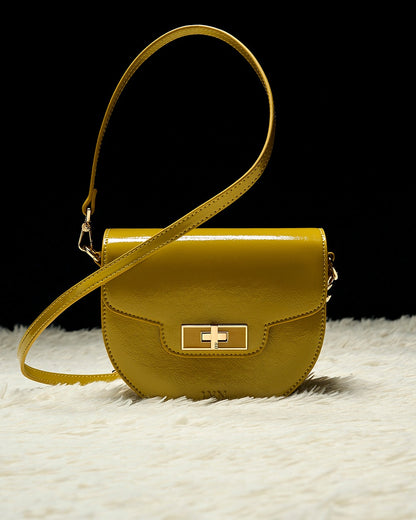 Lyn Aura Saddle – Mustard Gloss Edition handbag