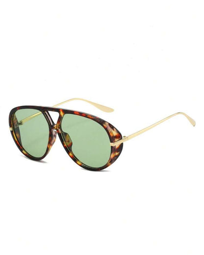 Classic Retro Fashion Aviator Frame Glasses, Unisex Outdoor Punk Party