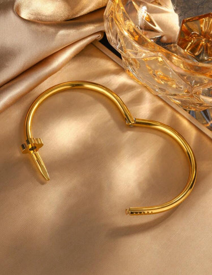 Minimalist Stainless Steel Clover-Shape Open Design Bracelet