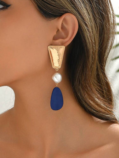 Baroque Faux Pearl & Tassel Pendant Earrings
