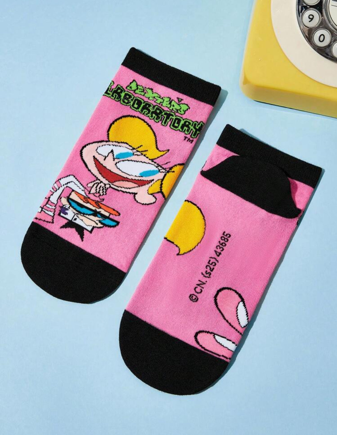 Dexter's Laboratory 3 Pairs Breathable Anti-Slip Cartoon Pattern Short Socks, Reinforced Heel, All Season Wear