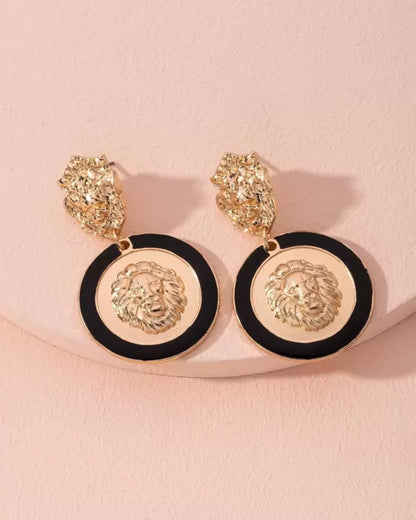 Animal Engraved Drop Earrings