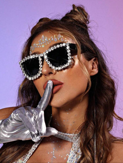 Rhinestone Decorated Fashion Glasses