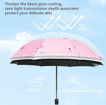 Fully Automatic One-Touch Open Orange/Grapefruit Print Umbrella, 8K Sun Blocking Anti-UV Parasol, Cute Compact Folding Rainproof Umbrella, Suitable For Travel, Wedding Photography, Gift, Water Repellent