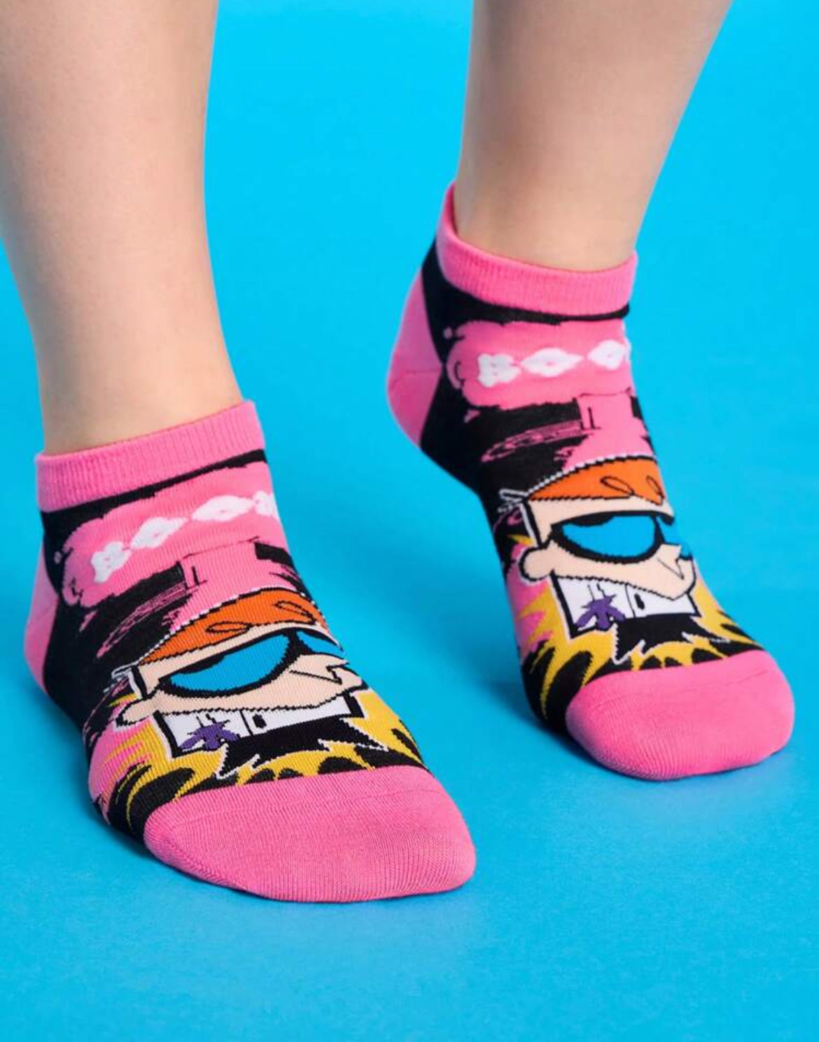 Dexter's Laboratory 3 Pairs Breathable Anti-Slip Cartoon Pattern Short Socks, Reinforced Heel, All Season Wear