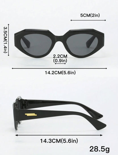 Polygon Black Y2k Cat Eye Street Style Fashion Glasses