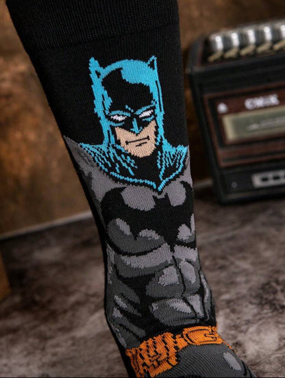 Warner Bros BatMan Hero Super Cartoon Animation Socks For Men, Novel, Fun, Happy And Crazy Socks Suitable For Gifting At Parties, Fall