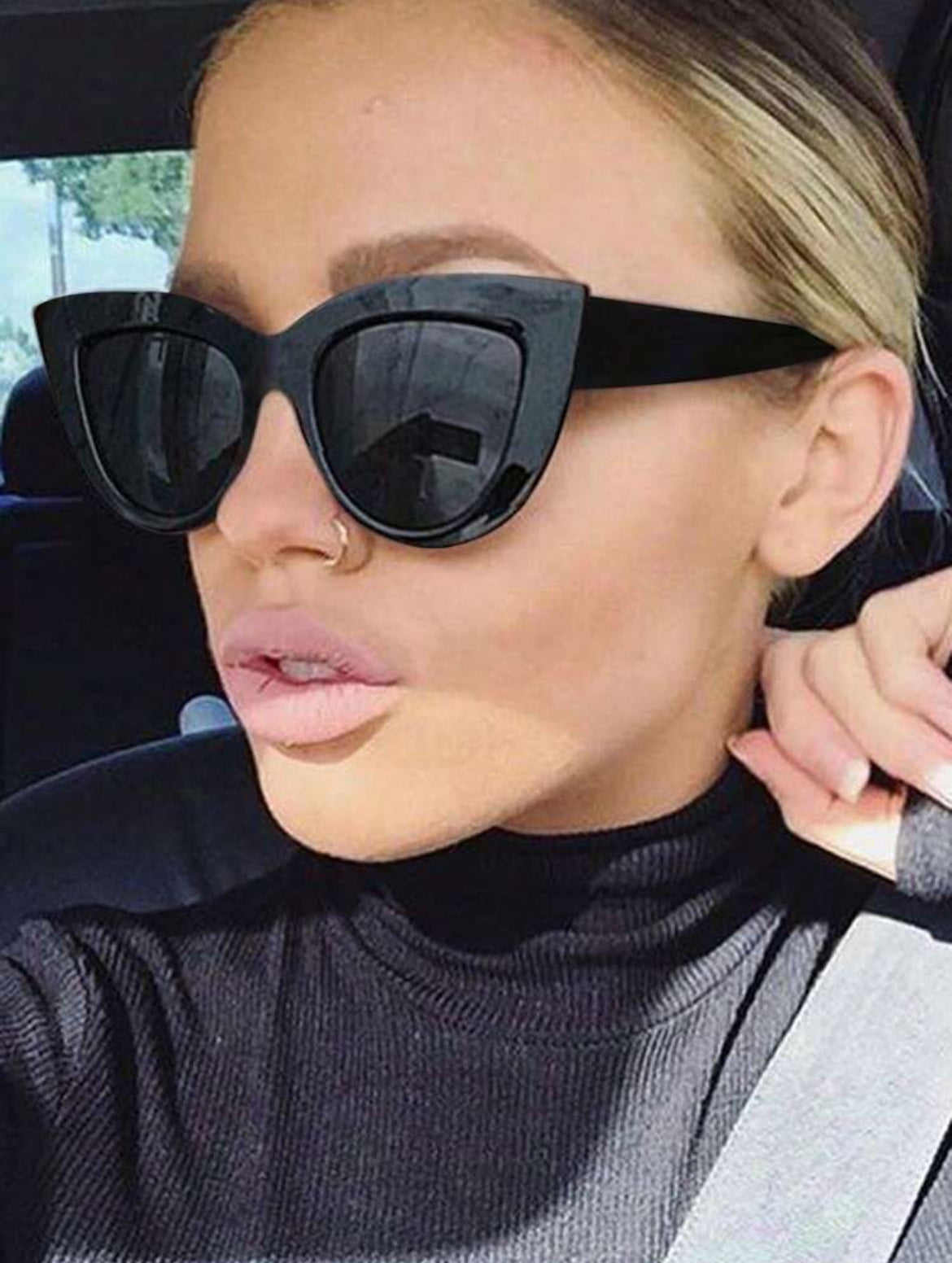 Black Plastic Frame Fashion Decorative Glasses Street Basics