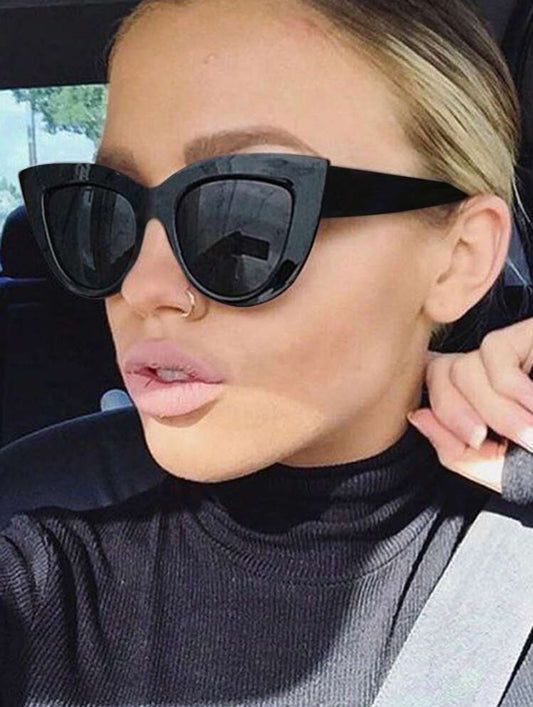 Black Plastic Frame Fashion Decorative Glasses Street Basics