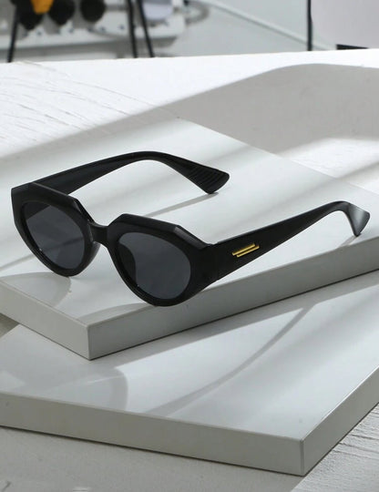 Polygon Black Y2k Cat Eye Street Style Fashion Glasses