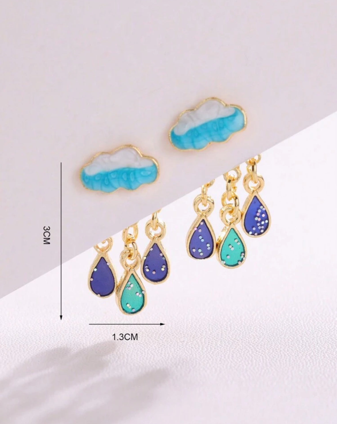 Cloud & Water-drop Decor Earring Jackets