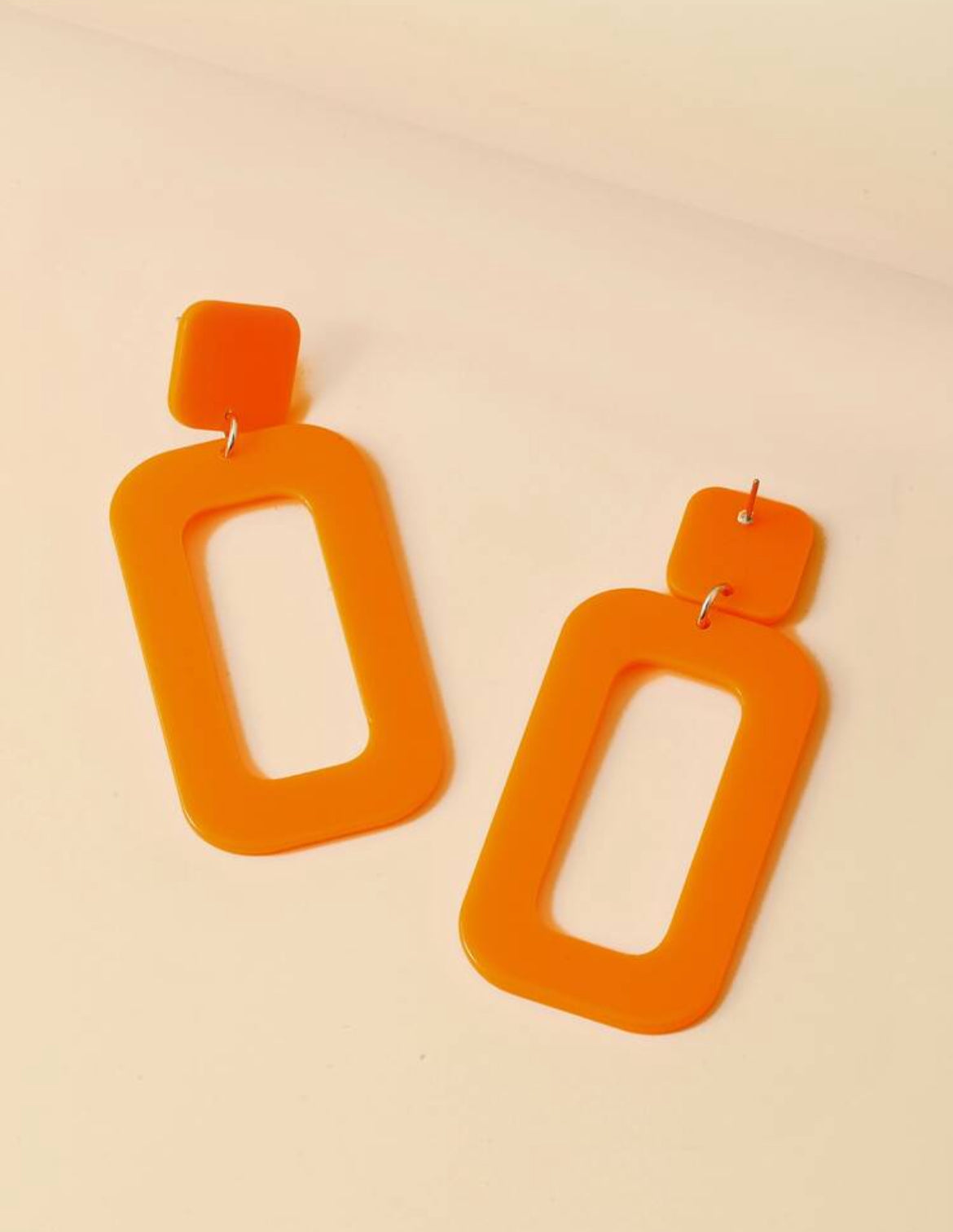 Rectangle drop earrings