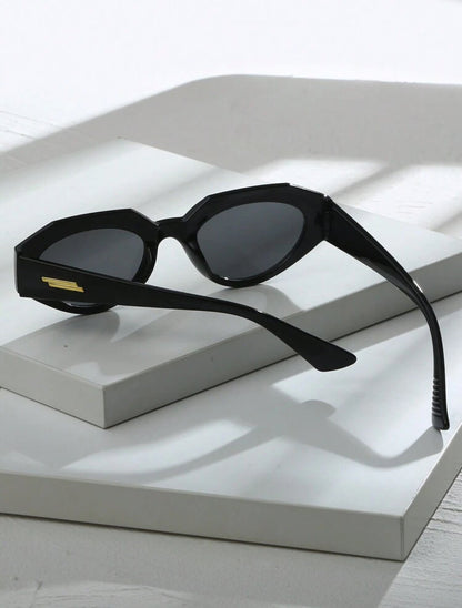 Polygon Black Y2k Cat Eye Street Style Fashion Glasses