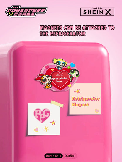 THE POWERPUFF GIRLS 1pc Double-Sided Photo Frame & Fridge Magnet for gift