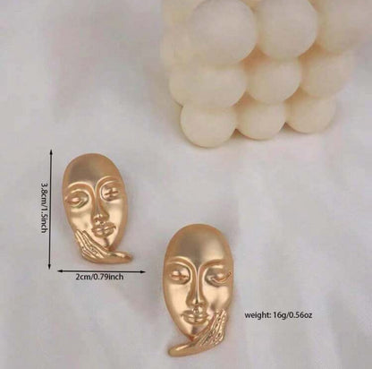 Abstract Head Design Women's Stud Earrings Jewelry