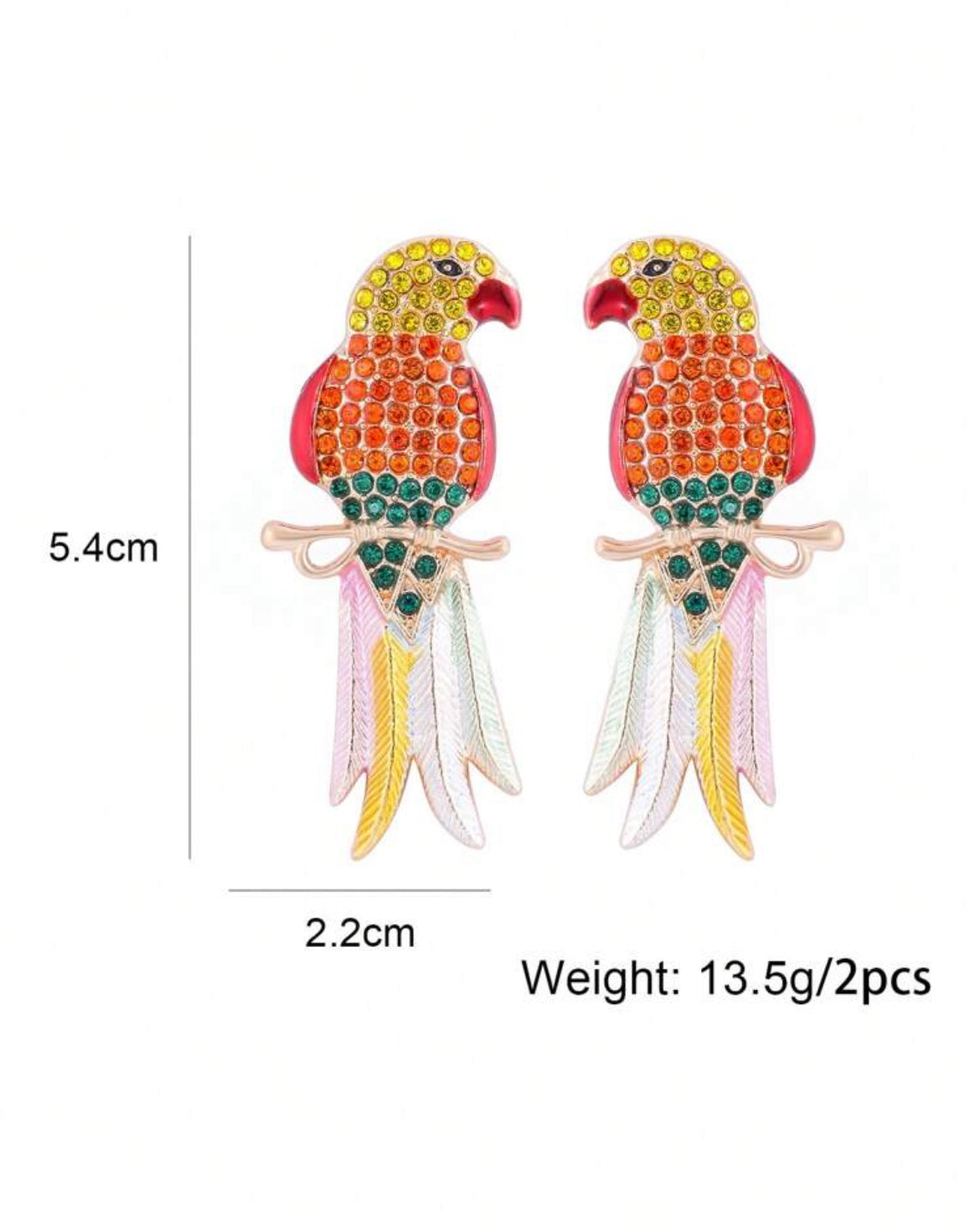 Rhinestone Bird Design Elegant Stud Earrings
