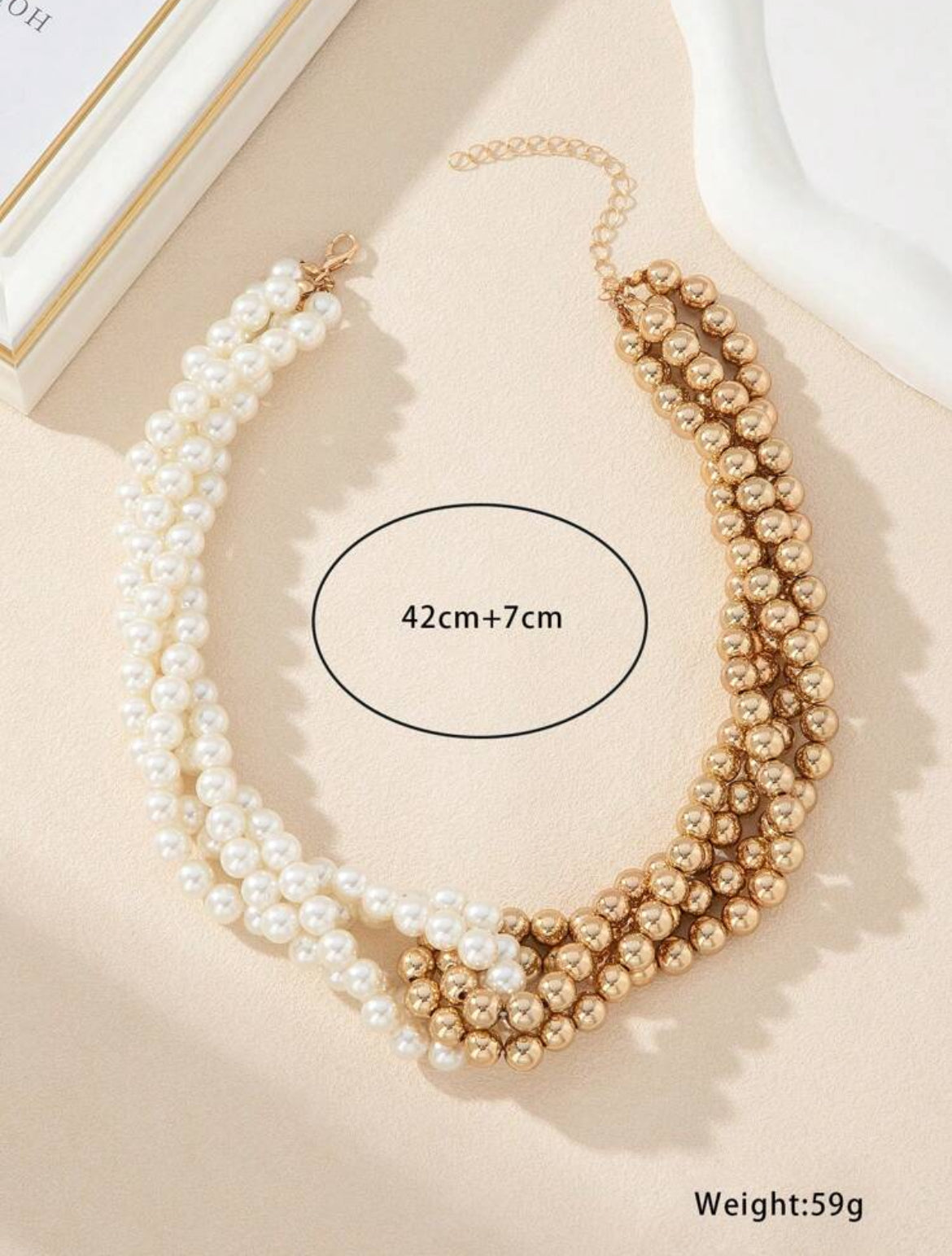 Vintage French Multi-Layer Beaded Choker Necklace