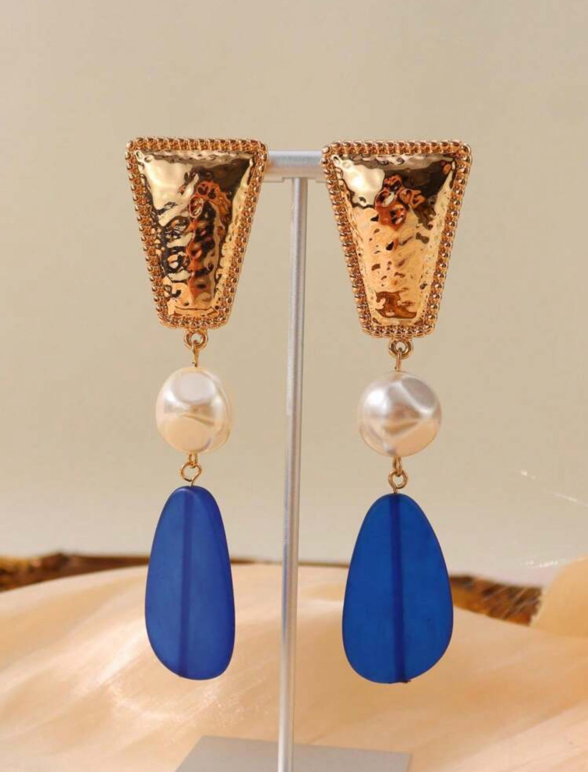Baroque Faux Pearl & Tassel Pendant Earrings