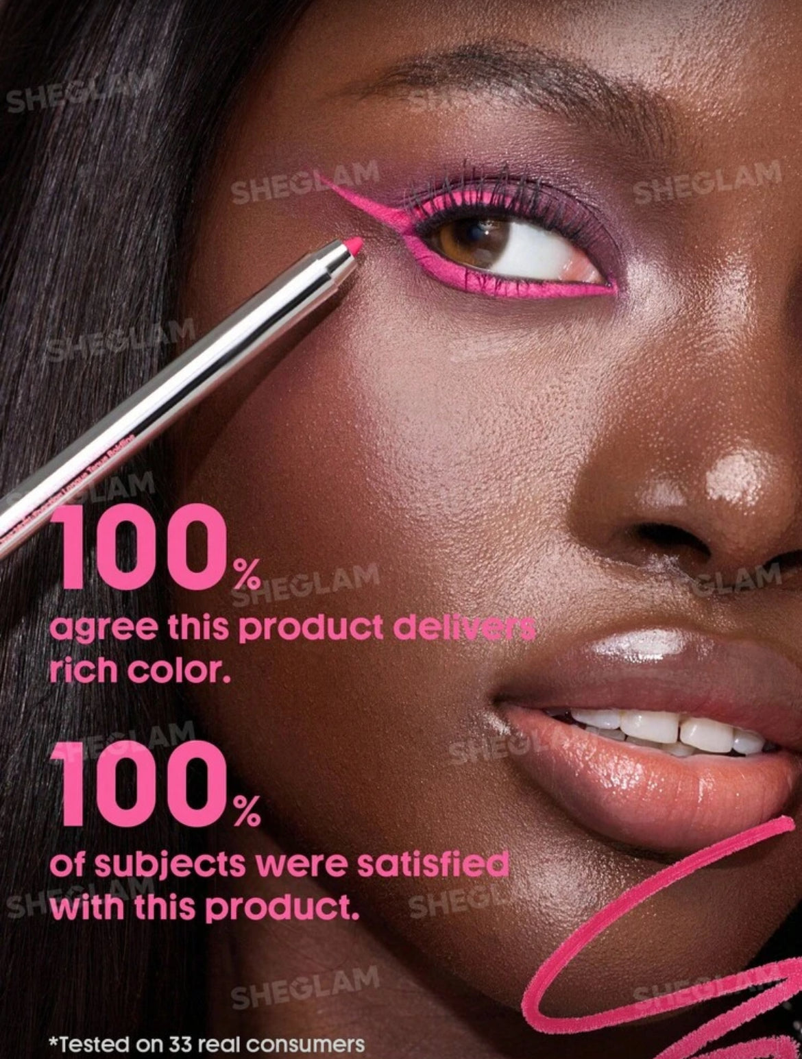 SHE GLAM Boldline Longwear Multi-Function Gel Liner-Hot Pink Kohl Kajal Makeup Cosmetic For Women Girls