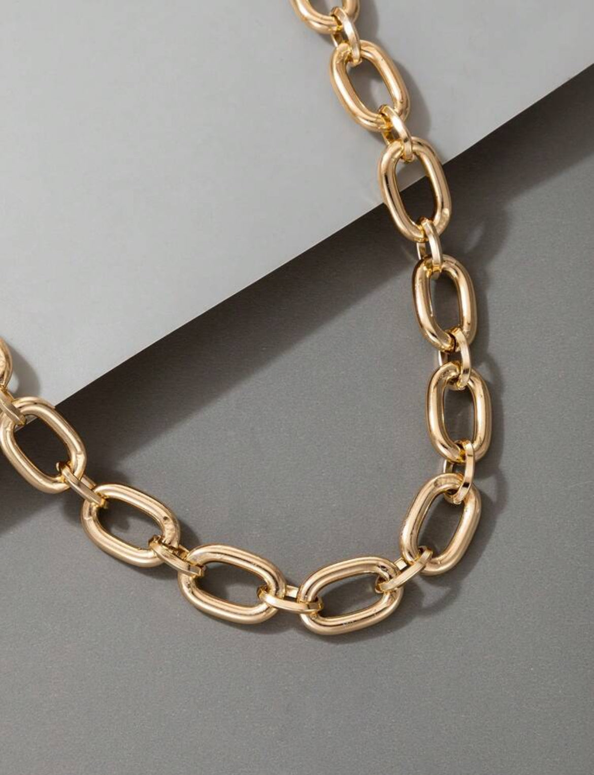 Exaggerated Punk Hip-Hop Geometric Hollow Clavicle Thick Chain Necklace