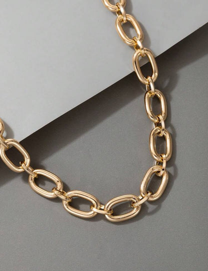 Exaggerated Punk Hip-Hop Geometric Hollow Clavicle Thick Chain Necklace