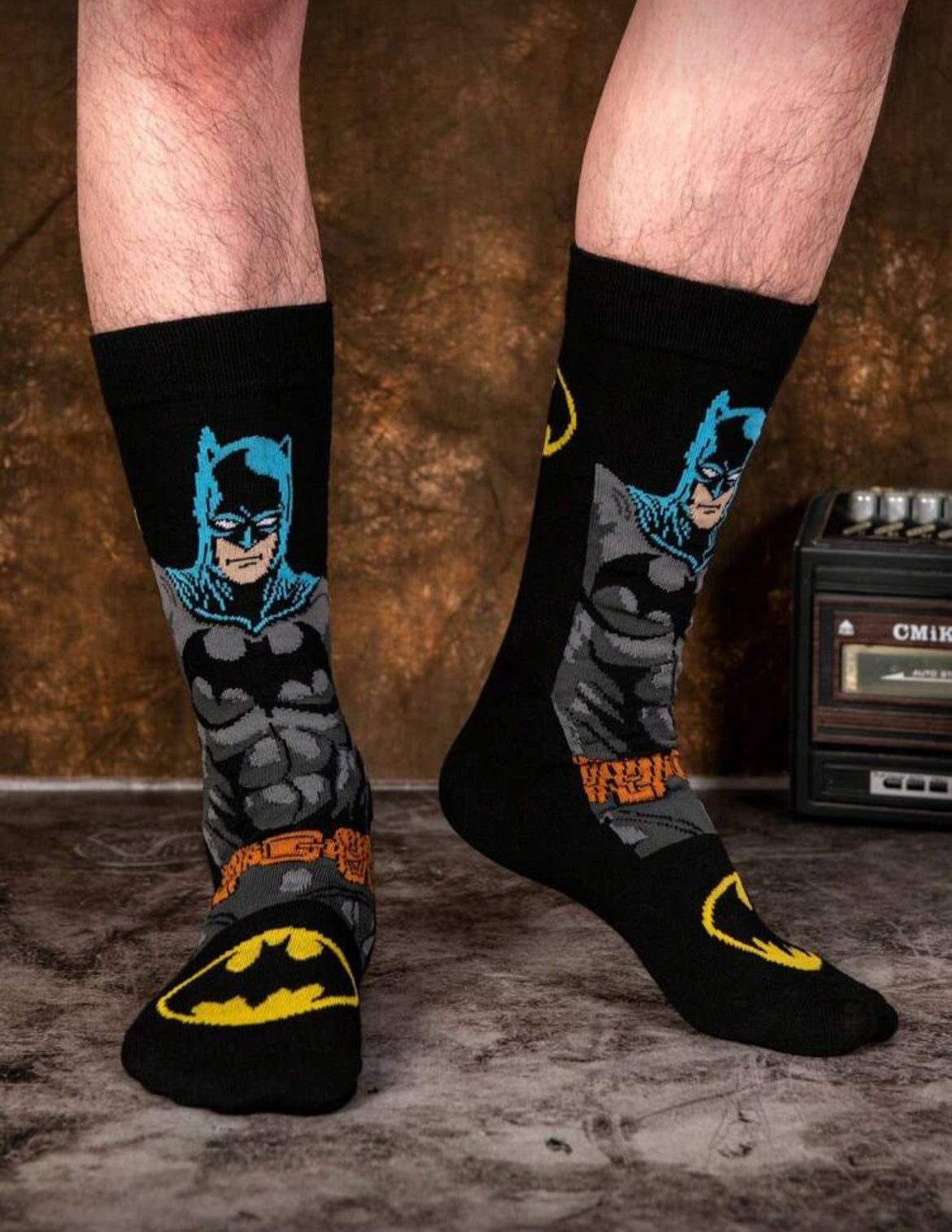 Warner Bros BatMan Hero Super Cartoon Animation Socks For Men, Novel, Fun, Happy And Crazy Socks Suitable For Gifting At Parties, Fall