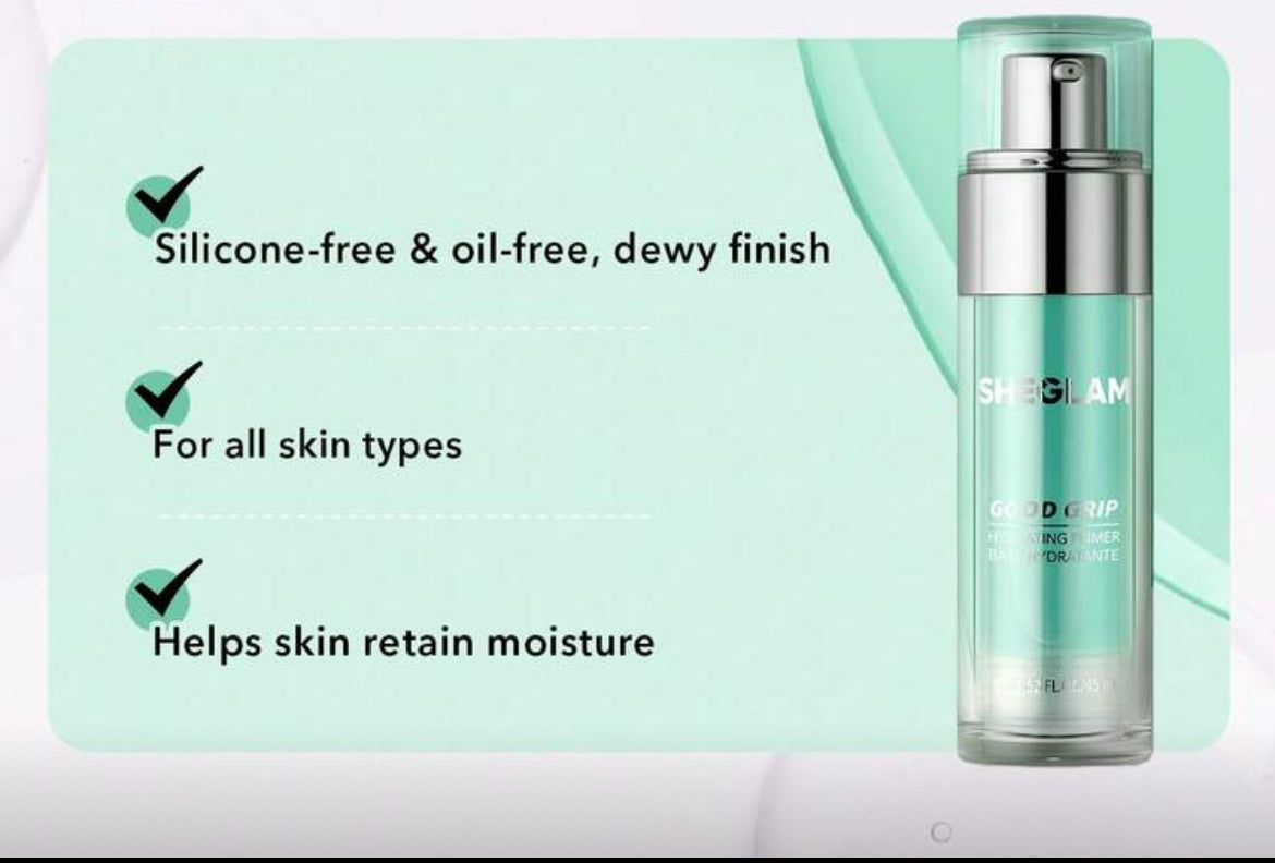 SHE GLAM Good Grip Hydrating Primer-15 ML Travel Size Brand Beauty Makeup Face Paint Cosmetic For Women Girls