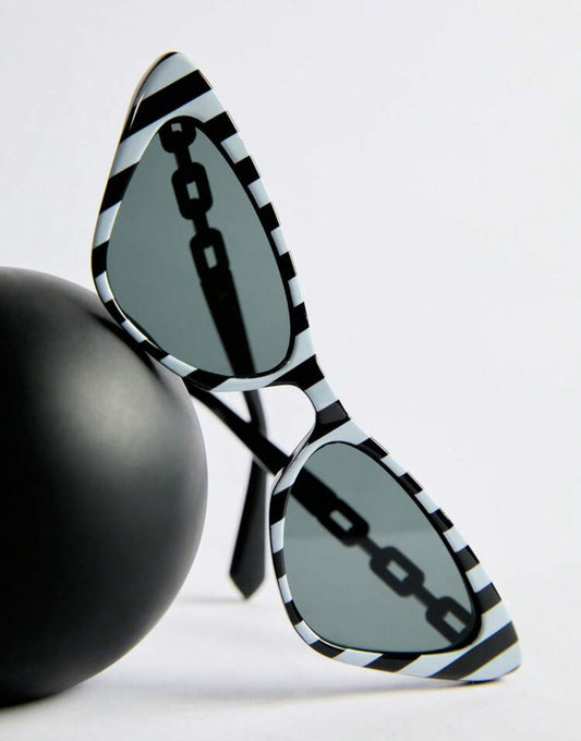 Cat's Eye Triangle Fashion Glasses Metal Chain Fashion Glasses Women's