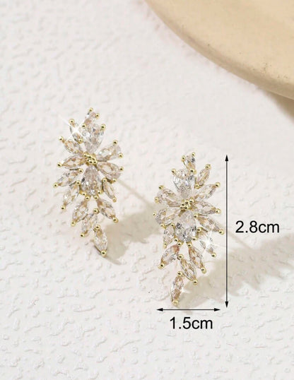Luxury Cubic Zirconia Women Party Earrings with shining Marquise Cubic Zirconia Wedding Earrings Jewelry