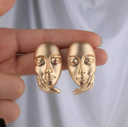 Abstract Head Design Women's Stud Earrings Jewelry