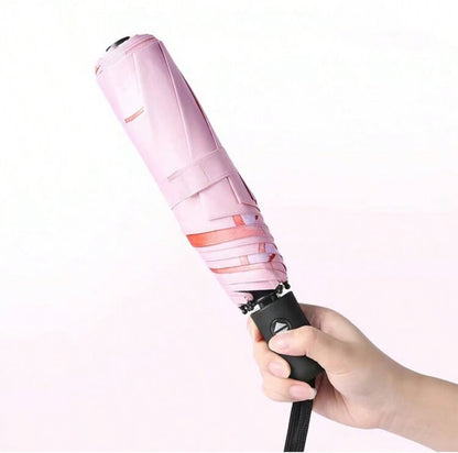 Fully Automatic One-Touch Open Peach Fruit Print Umbrella, 8K Sun Blocking Anti-UV Parasol, Cute Compact Folding Rainproof Umbrella, Suitable For Travel, Wedding Photography, Gift, Water Repellent