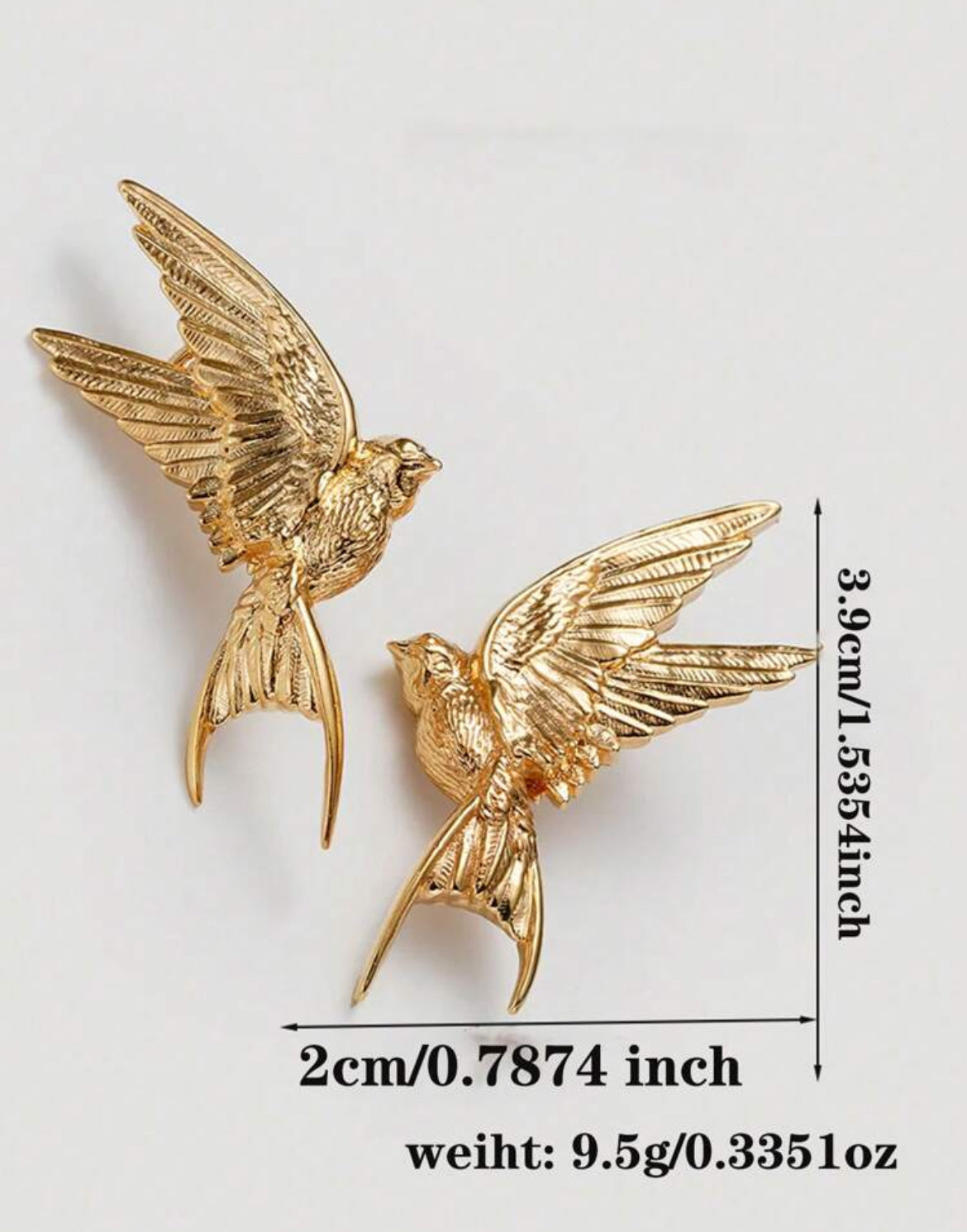 Metal Earrings With Peace Pigeon Design
