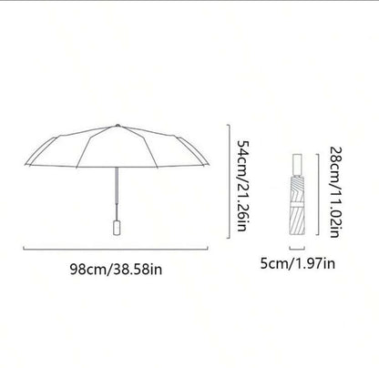 Fully Automatic One-Touch Open Orange/Grapefruit Print Umbrella, 8K Sun Blocking Anti-UV Parasol, Cute Compact Folding Rainproof Umbrella, Suitable For Travel, Wedding Photography, Gift, Water Repellent