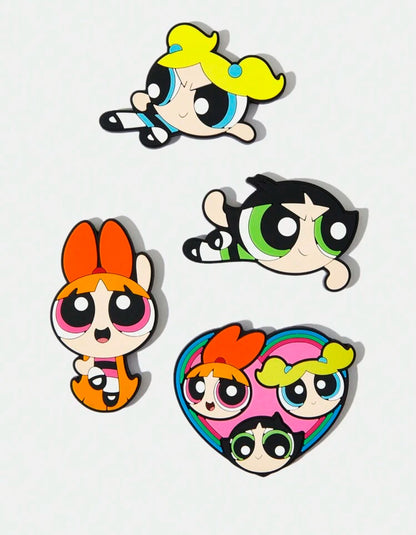THE POWERPUFF GIRLS Cartoon Heart Pattern Fridge Magnets, Gift