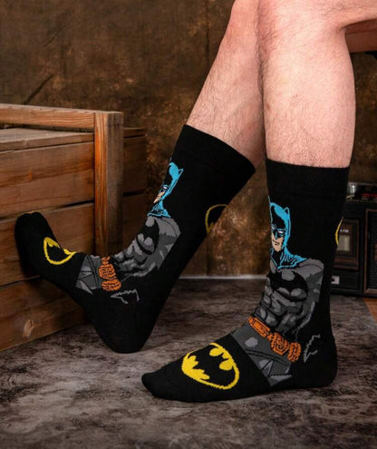 Warner Bros BatMan Hero Super Cartoon Animation Socks For Men, Novel, Fun, Happy And Crazy Socks Suitable For Gifting At Parties, Fall