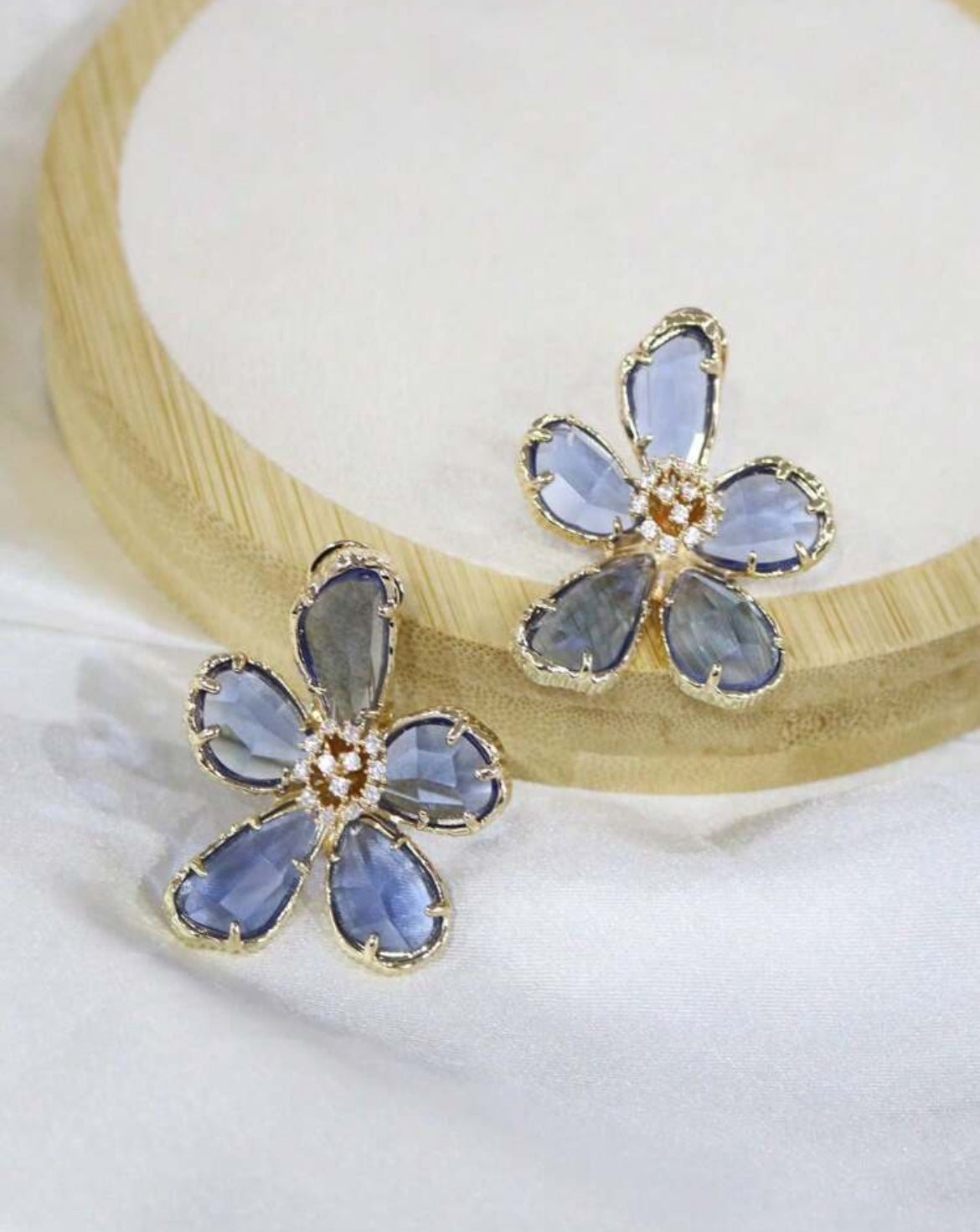 Exaggerated Crystal Flower Earrings