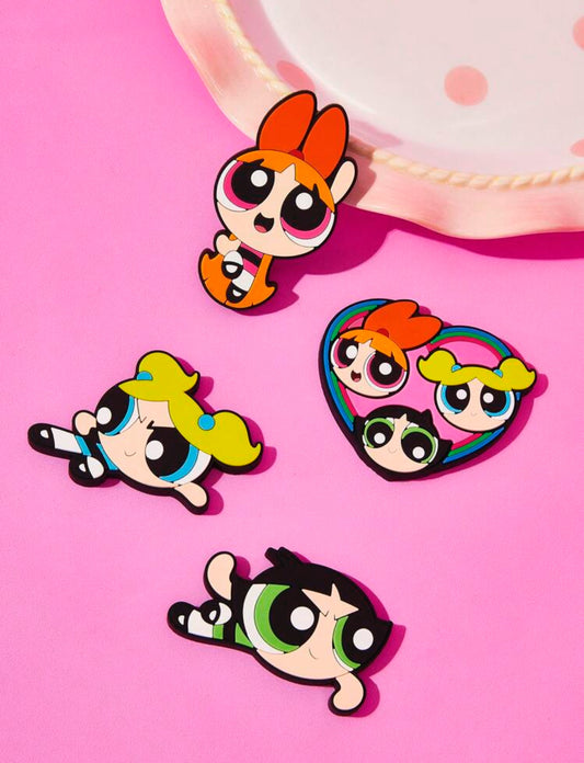THE POWERPUFF GIRLS Cartoon Heart Pattern Fridge Magnets, Gift