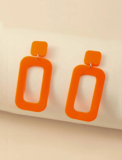 Rectangle drop earrings