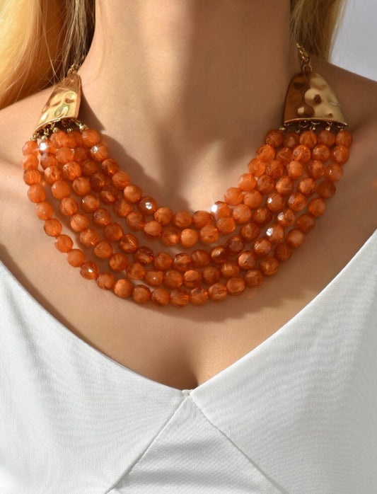 Bead Decor Layered Necklace